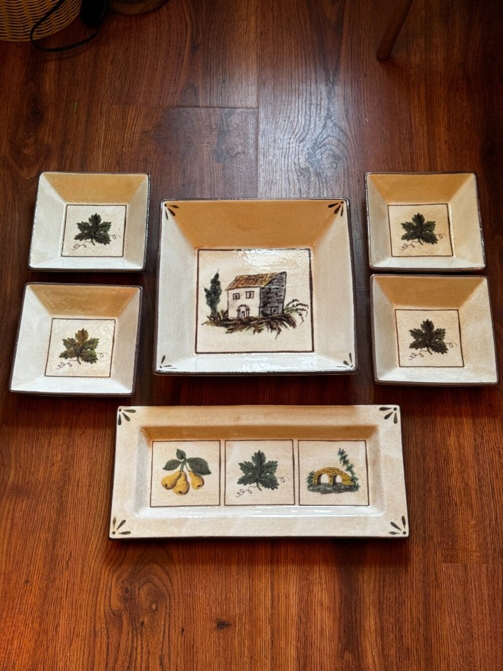 Williams Sonoma Ceramiche Arianna 6-Piece Pasta Serving Set, Circa 2001